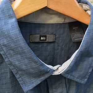 REI Blue Long-sleeved Camp Shirt